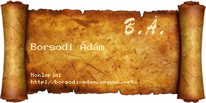 Borsodi Ádám névjegykártya