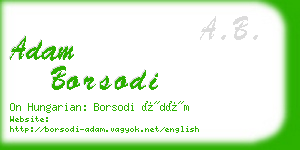 adam borsodi business card